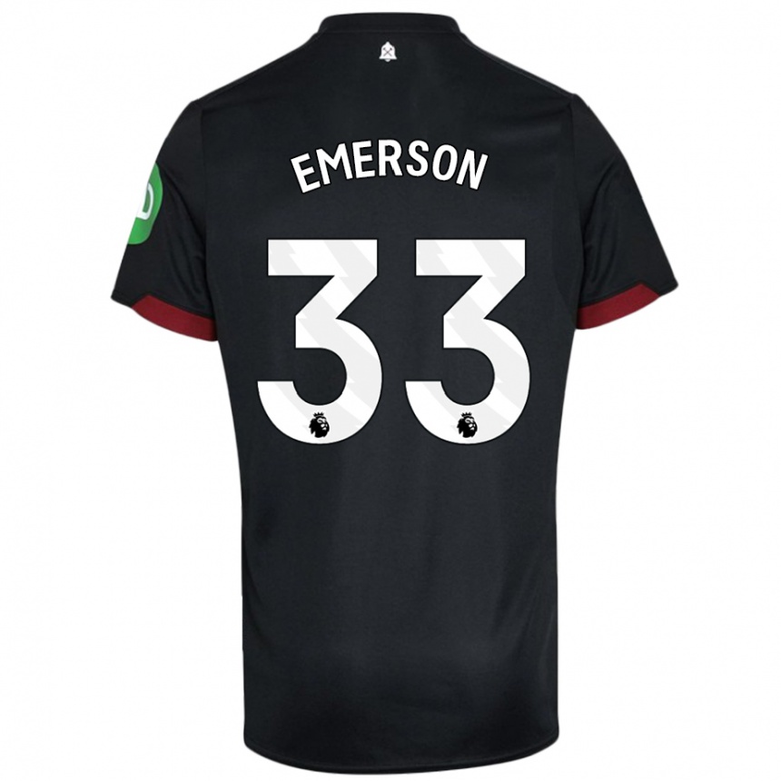 Niño Fútbol Camiseta Emerson Palmieri #33 Negro Blanco 2ª Equipación 2024/25