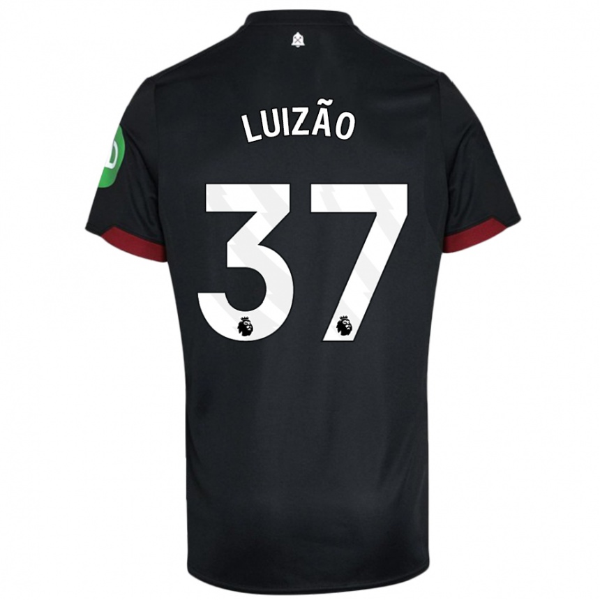 Niño Fútbol Camiseta Luizão #37 Negro Blanco 2ª Equipación 2024/25