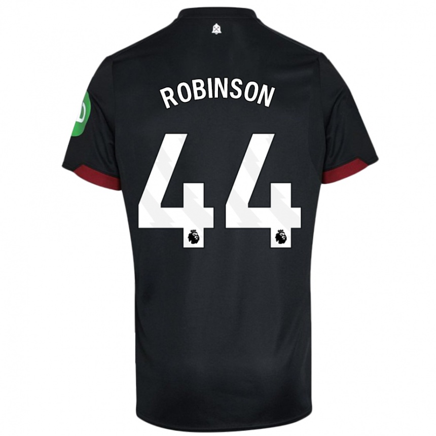 Niño Fútbol Camiseta Junior Robinson #44 Negro Blanco 2ª Equipación 2024/25