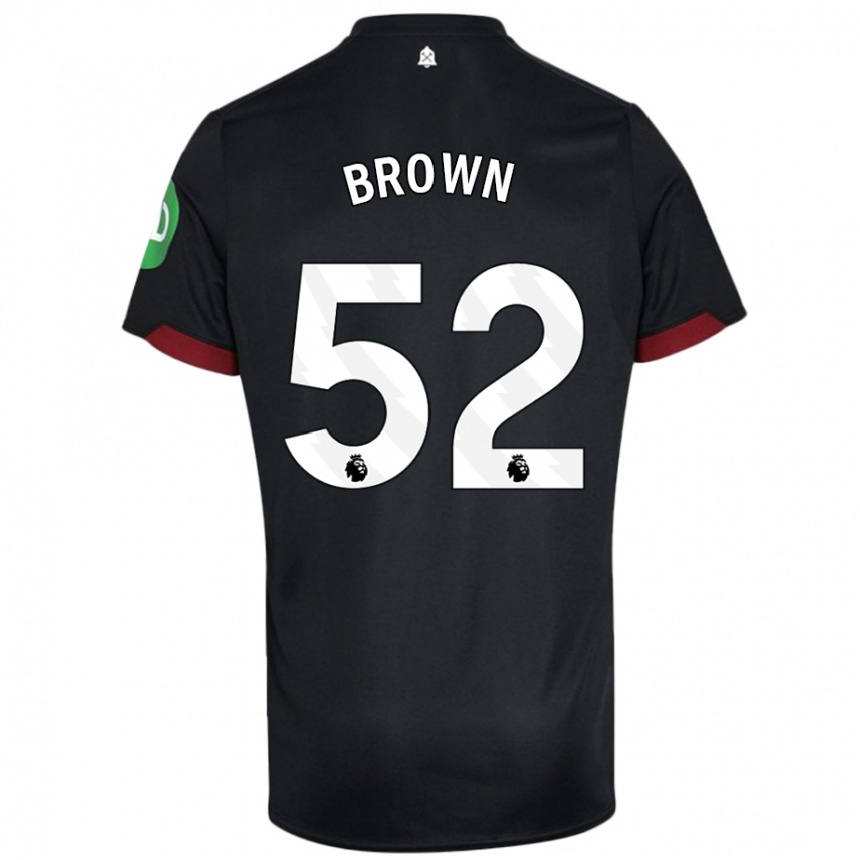 Niño Fútbol Camiseta Luis Brown #52 Negro Blanco 2ª Equipación 2024/25