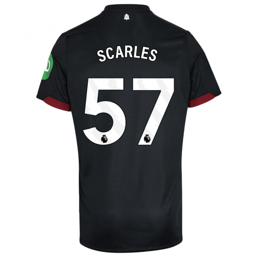 Niño Fútbol Camiseta Oliver Scarles #57 Negro Blanco 2ª Equipación 2024/25