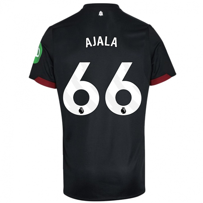 Niño Fútbol Camiseta Joshua Ajala #66 Negro Blanco 2ª Equipación 2024/25