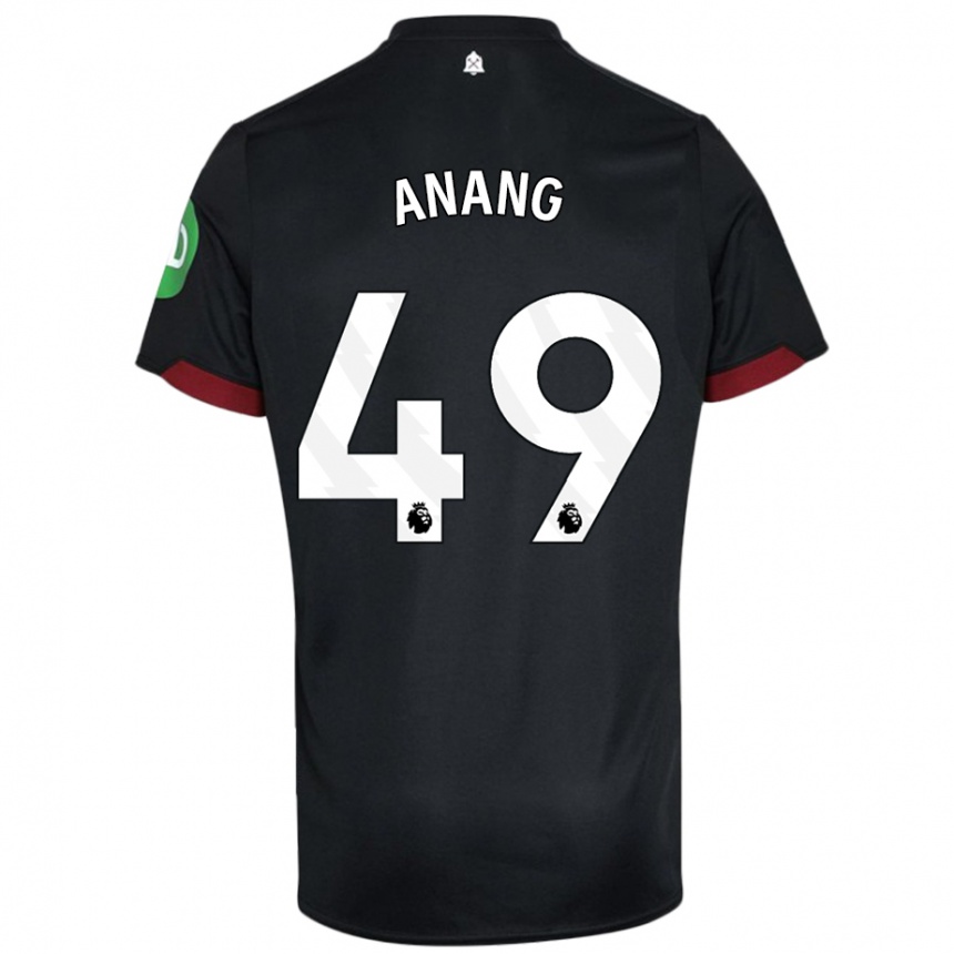 Niño Fútbol Camiseta Joseph Anang #49 Negro Blanco 2ª Equipación 2024/25