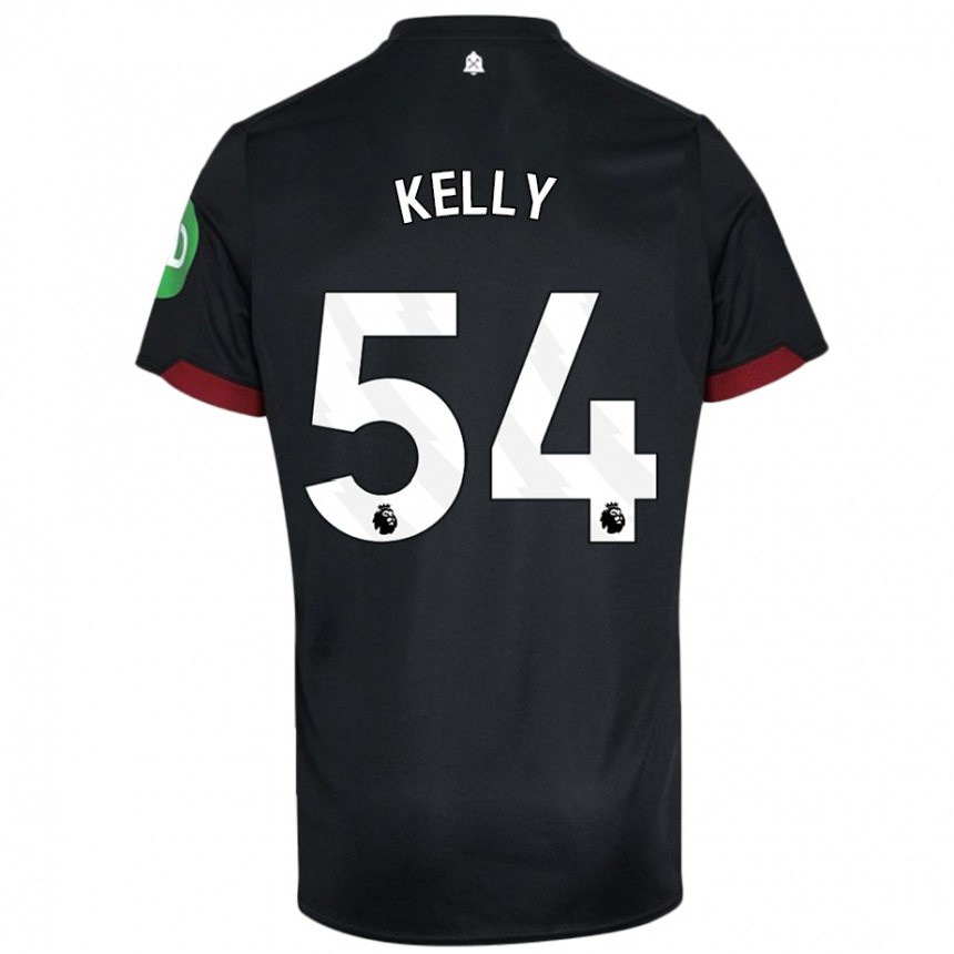 Niño Fútbol Camiseta Patrick Kelly #54 Negro Blanco 2ª Equipación 2024/25