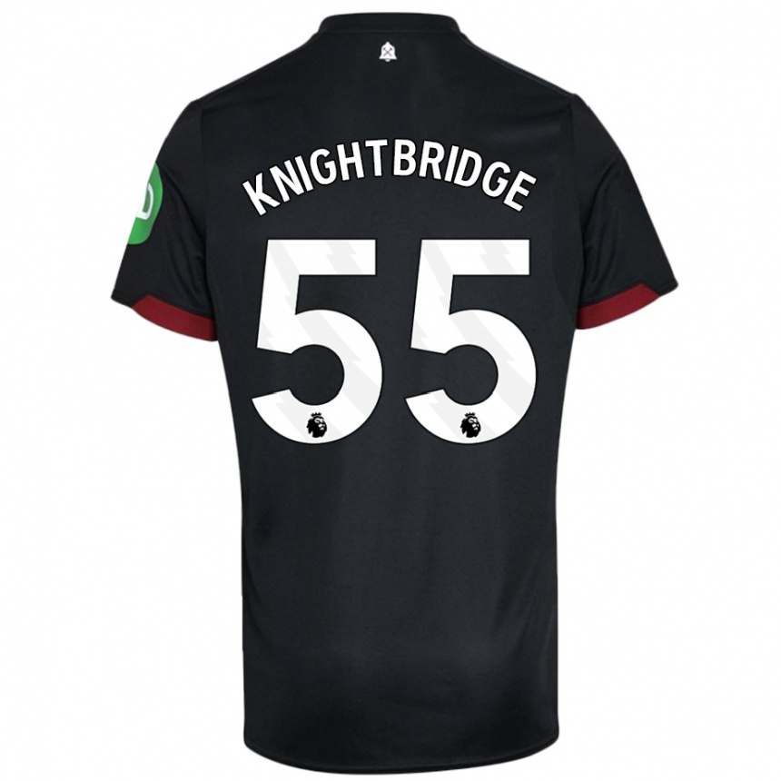 Niño Fútbol Camiseta Jacob Knightbridge #55 Negro Blanco 2ª Equipación 2024/25