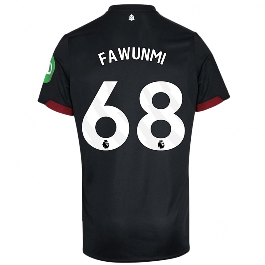 Niño Fútbol Camiseta Favour Fawunmi #68 Negro Blanco 2ª Equipación 2024/25