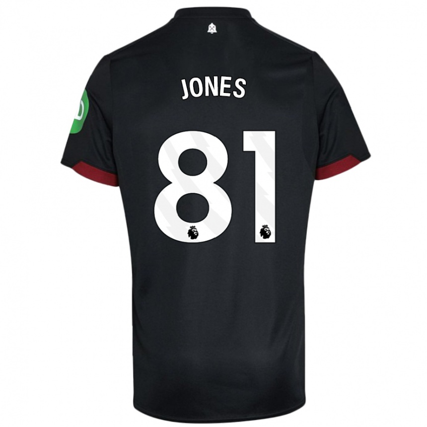 Niño Fútbol Camiseta Liam Jones #81 Negro Blanco 2ª Equipación 2024/25