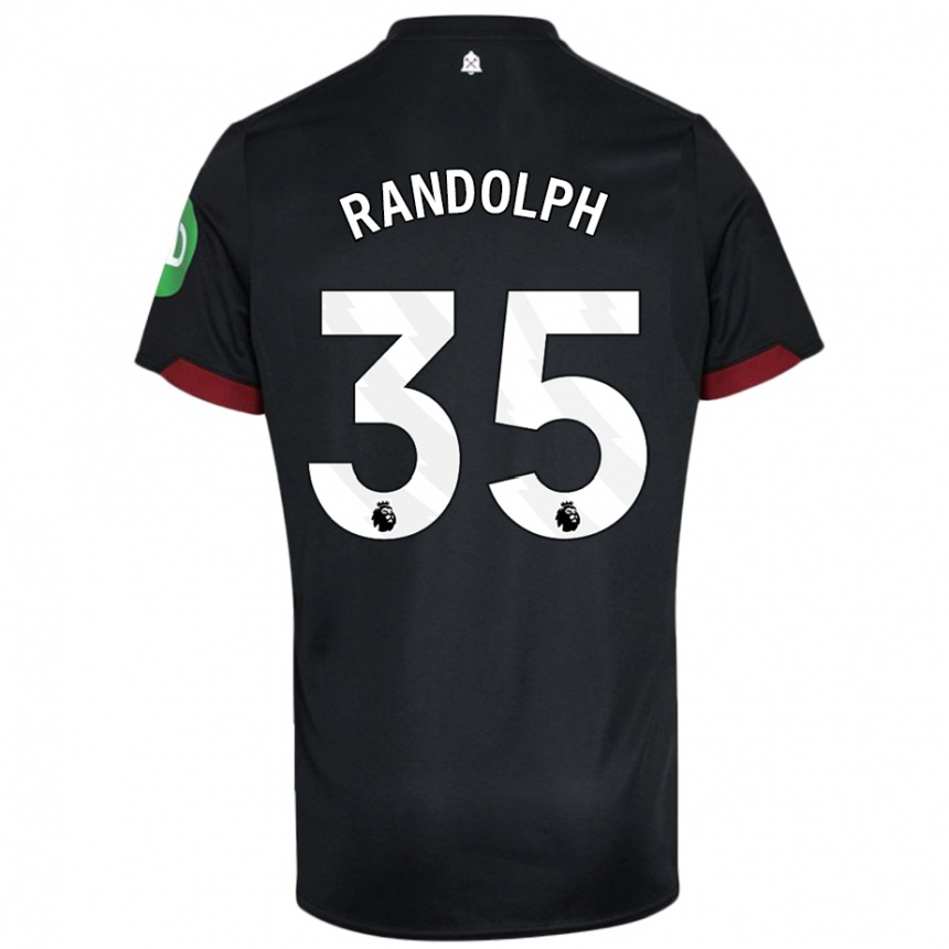 Niño Fútbol Camiseta Darren Randolph #35 Negro Blanco 2ª Equipación 2024/25