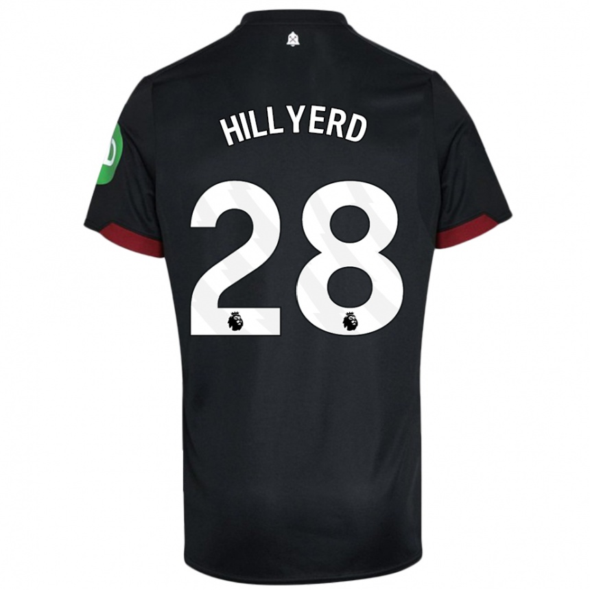 Niño Fútbol Camiseta Sophie Hillyerd #28 Negro Blanco 2ª Equipación 2024/25