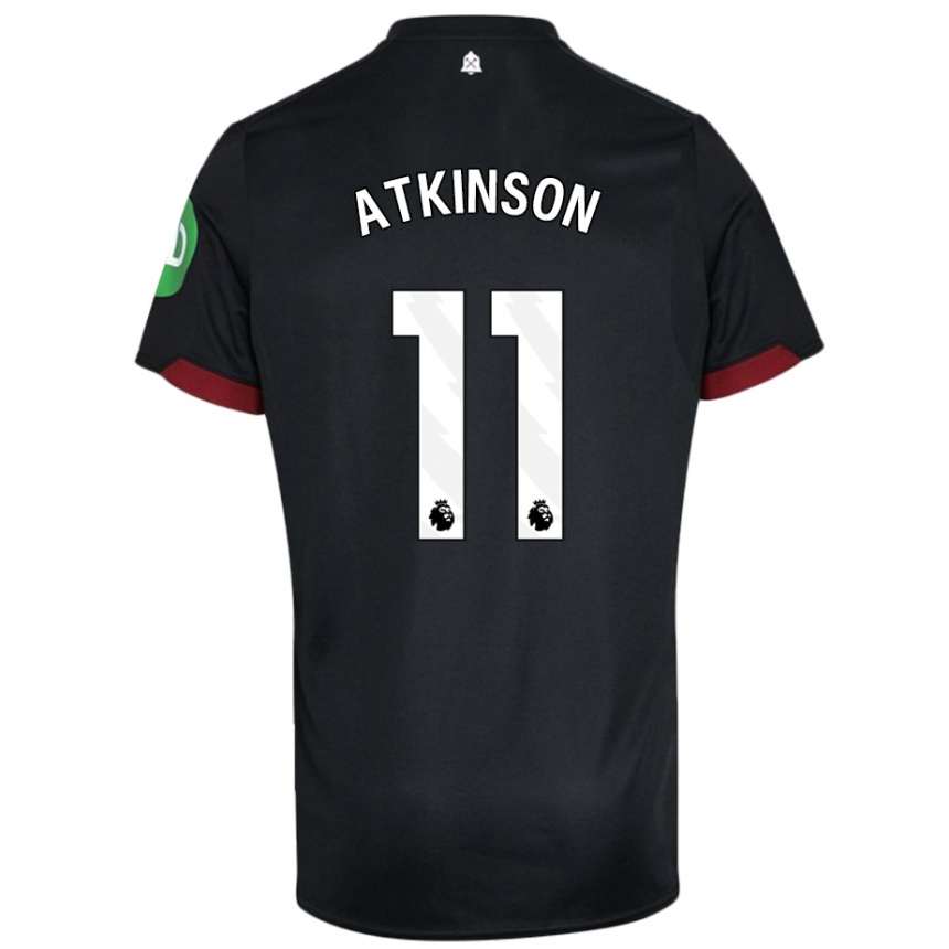 Niño Fútbol Camiseta Izzy Atkinson #11 Negro Blanco 2ª Equipación 2024/25