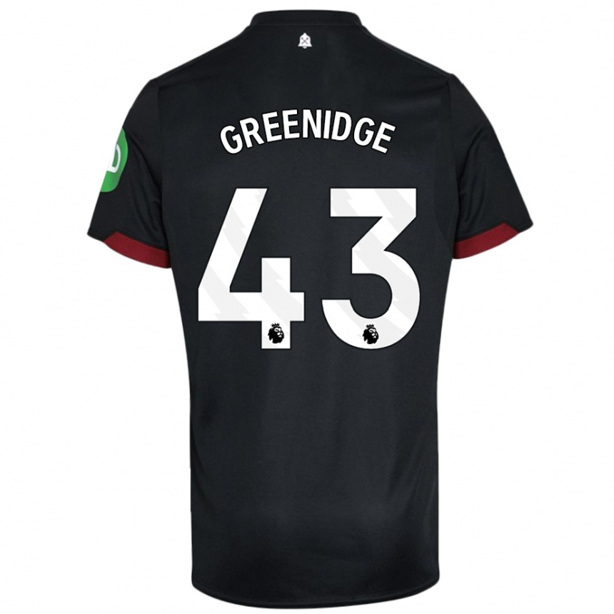 Niño Fútbol Camiseta Will Greenidge #43 Negro Blanco 2ª Equipación 2024/25