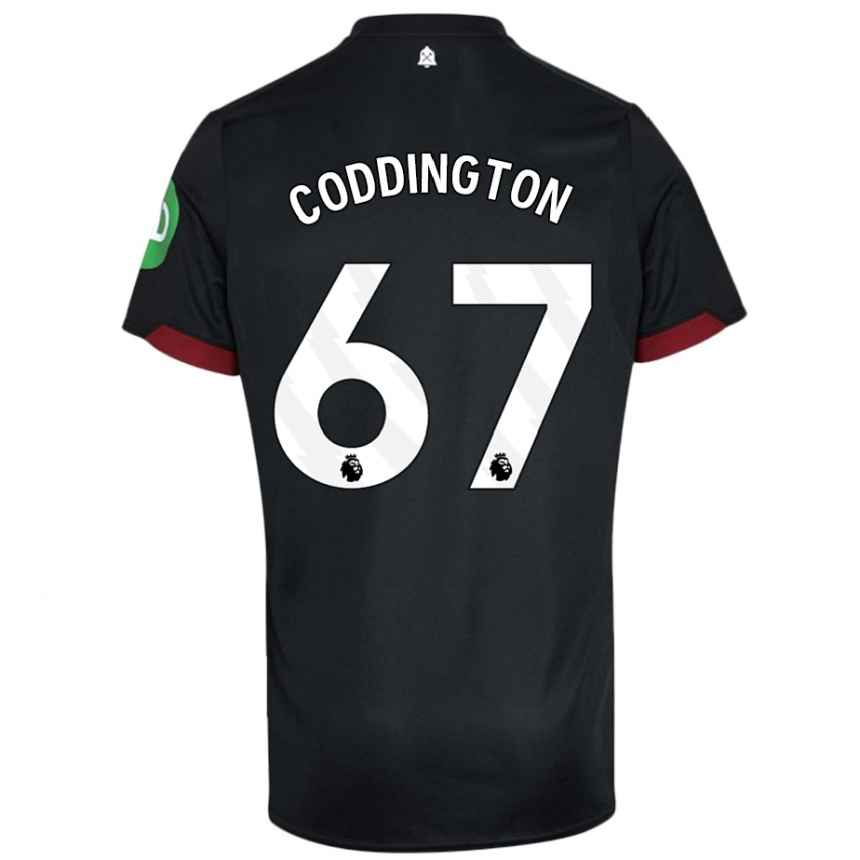 Niño Fútbol Camiseta Remy Coddington #67 Negro Blanco 2ª Equipación 2024/25