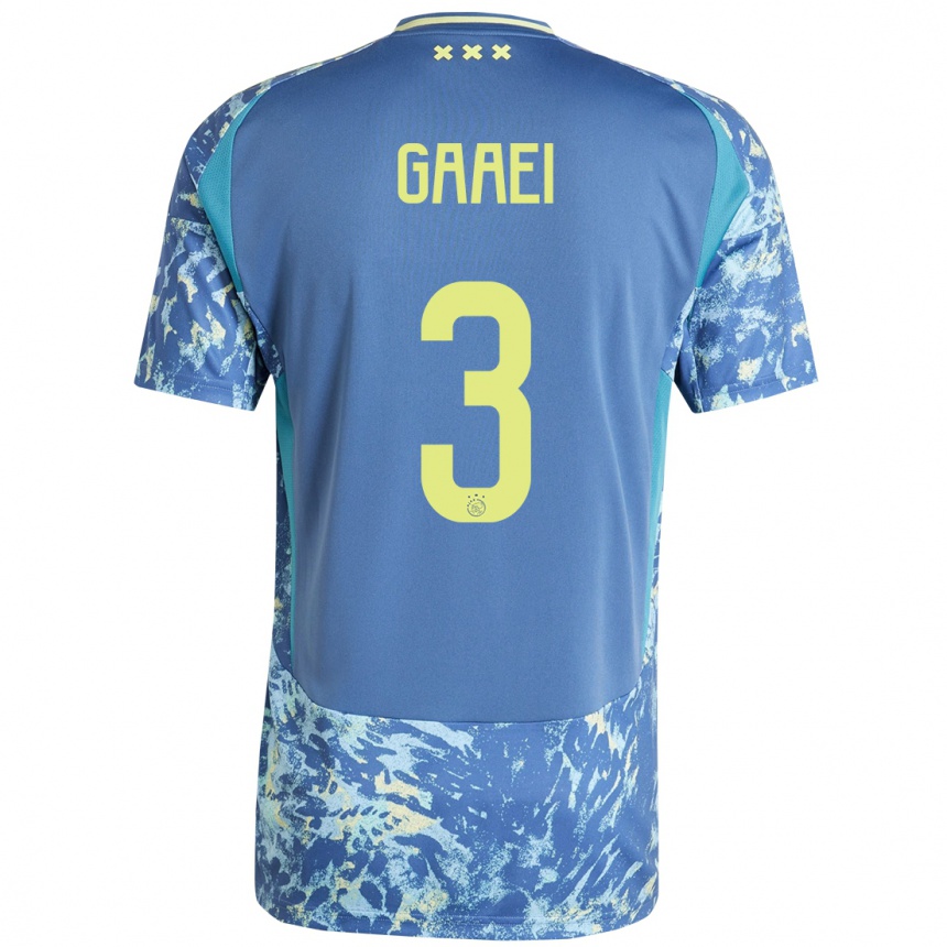 Niño Fútbol Camiseta Anton Gaaei #3 Gris Azul Amarillo 2ª Equipación 2024/25