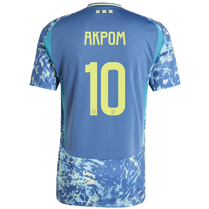 Niño Fútbol Camiseta Chuba Akpom #10 Gris Azul Amarillo 2ª Equipación 2024/25