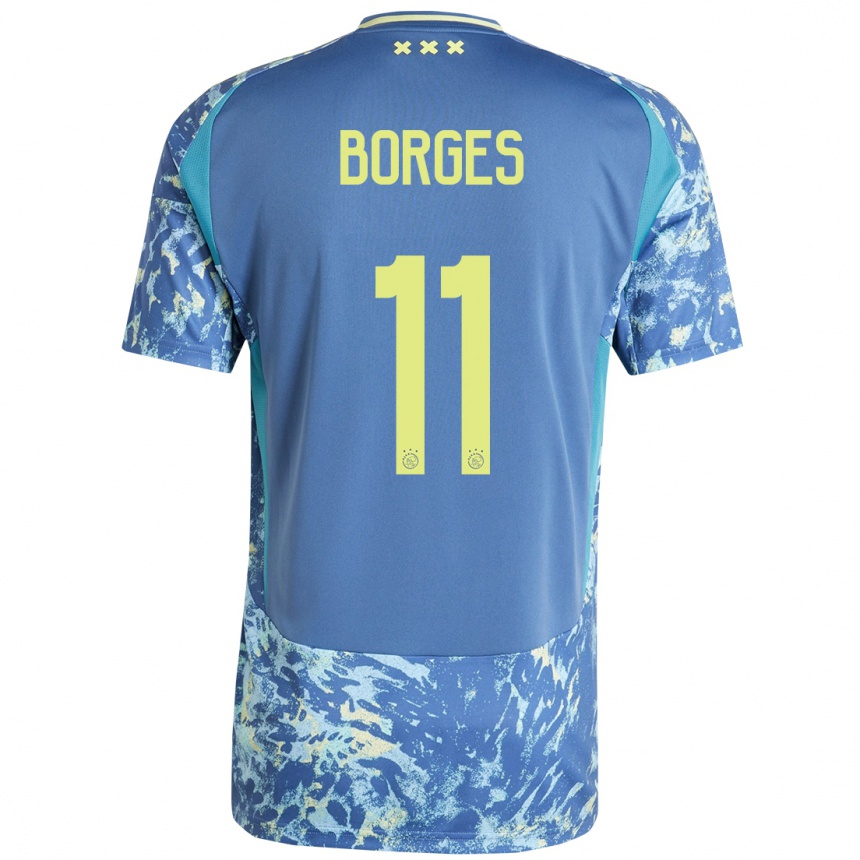 Niño Fútbol Camiseta Carlos Forbs #11 Gris Azul Amarillo 2ª Equipación 2024/25