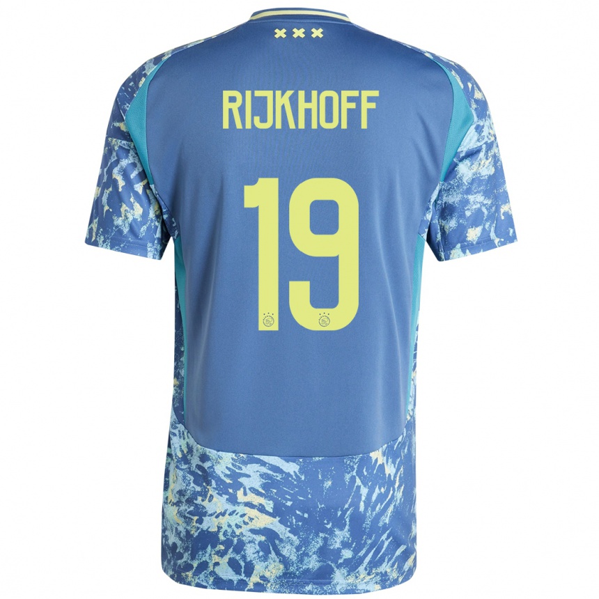 Niño Fútbol Camiseta Julian Rijkhoff #19 Gris Azul Amarillo 2ª Equipación 2024/25