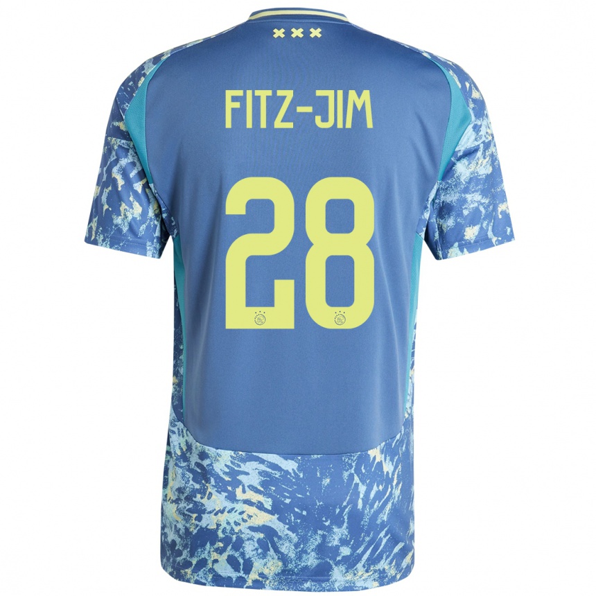 Niño Fútbol Camiseta Kian Fitz-Jim #28 Gris Azul Amarillo 2ª Equipación 2024/25