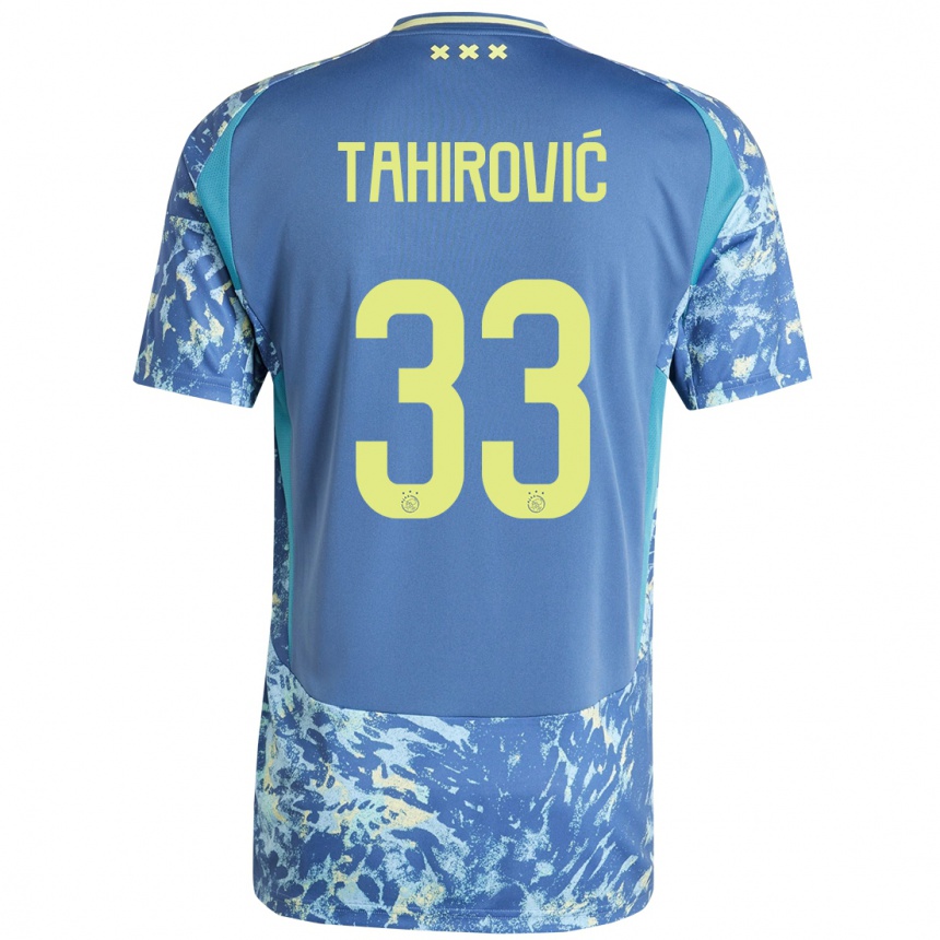 Niño Fútbol Camiseta Benjamin Tahirovic #33 Gris Azul Amarillo 2ª Equipación 2024/25