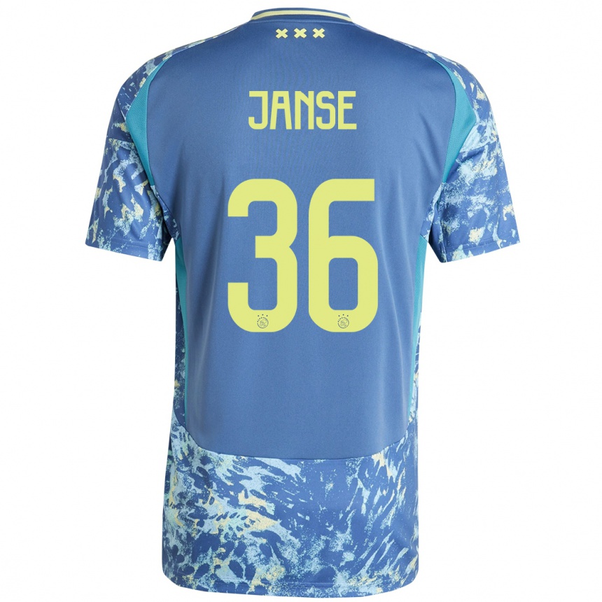 Niño Fútbol Camiseta Dies Janse #36 Gris Azul Amarillo 2ª Equipación 2024/25