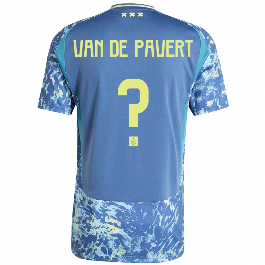 Niño Fútbol Camiseta Ryan Van De Pavert #0 Gris Azul Amarillo 2ª Equipación 2024/25