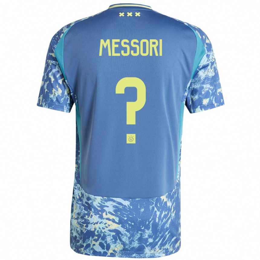 Niño Fútbol Camiseta Luca Messori #0 Gris Azul Amarillo 2ª Equipación 2024/25