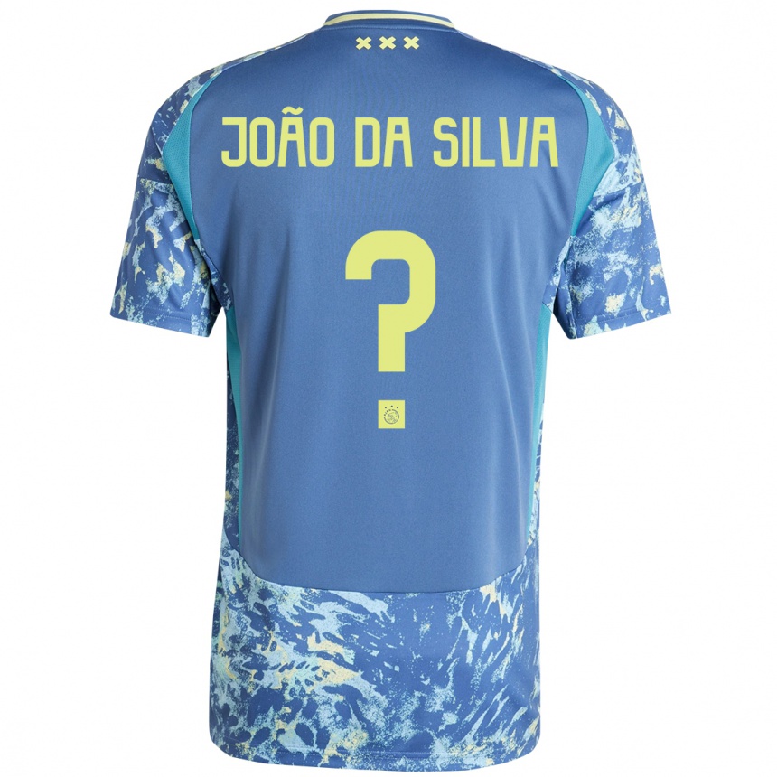 Niño Fútbol Camiseta Miguel João Da Silva #0 Gris Azul Amarillo 2ª Equipación 2024/25