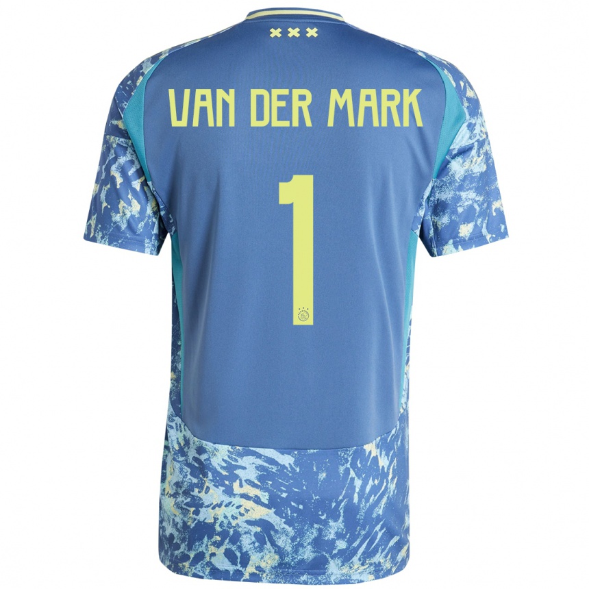 Niño Fútbol Camiseta Jesper Van Der Mark #1 Gris Azul Amarillo 2ª Equipación 2024/25