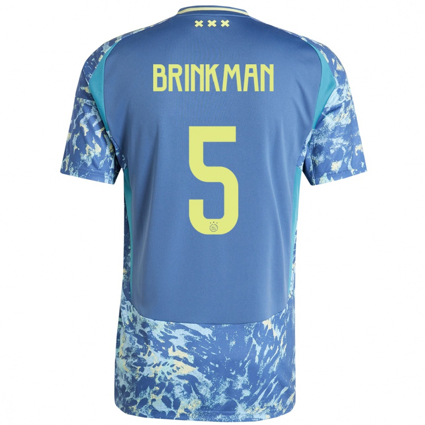 Niño Fútbol Camiseta Tim Brinkman #5 Gris Azul Amarillo 2ª Equipación 2024/25