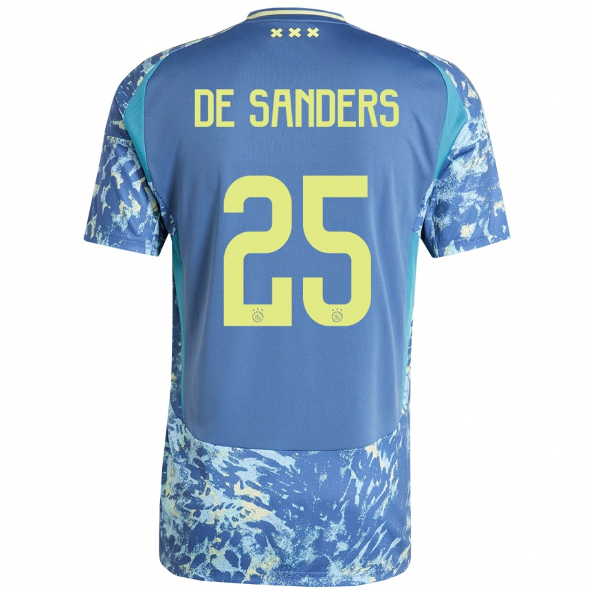 Niño Fútbol Camiseta Kay-Lee De Sanders #25 Gris Azul Amarillo 2ª Equipación 2024/25