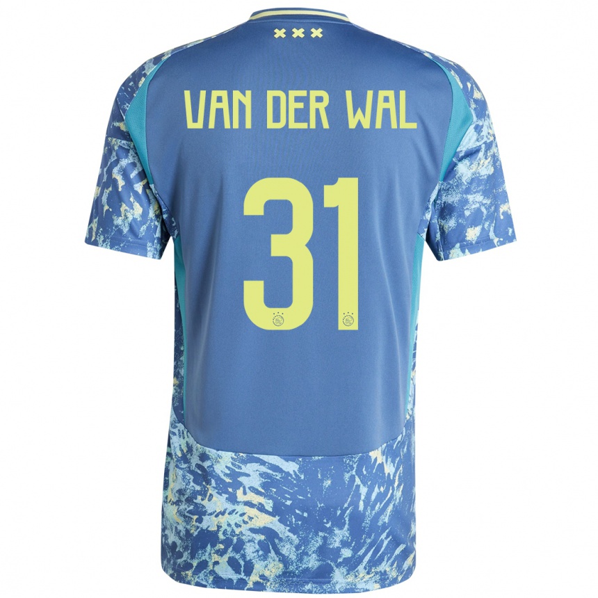 Niño Fútbol Camiseta Dionne Van Der Wal #31 Gris Azul Amarillo 2ª Equipación 2024/25