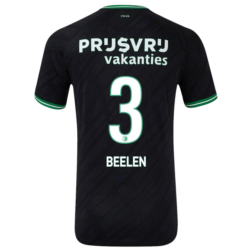 Niño Fútbol Camiseta Thomas Beelen #3 Negro Verde 2ª Equipación 2024/25