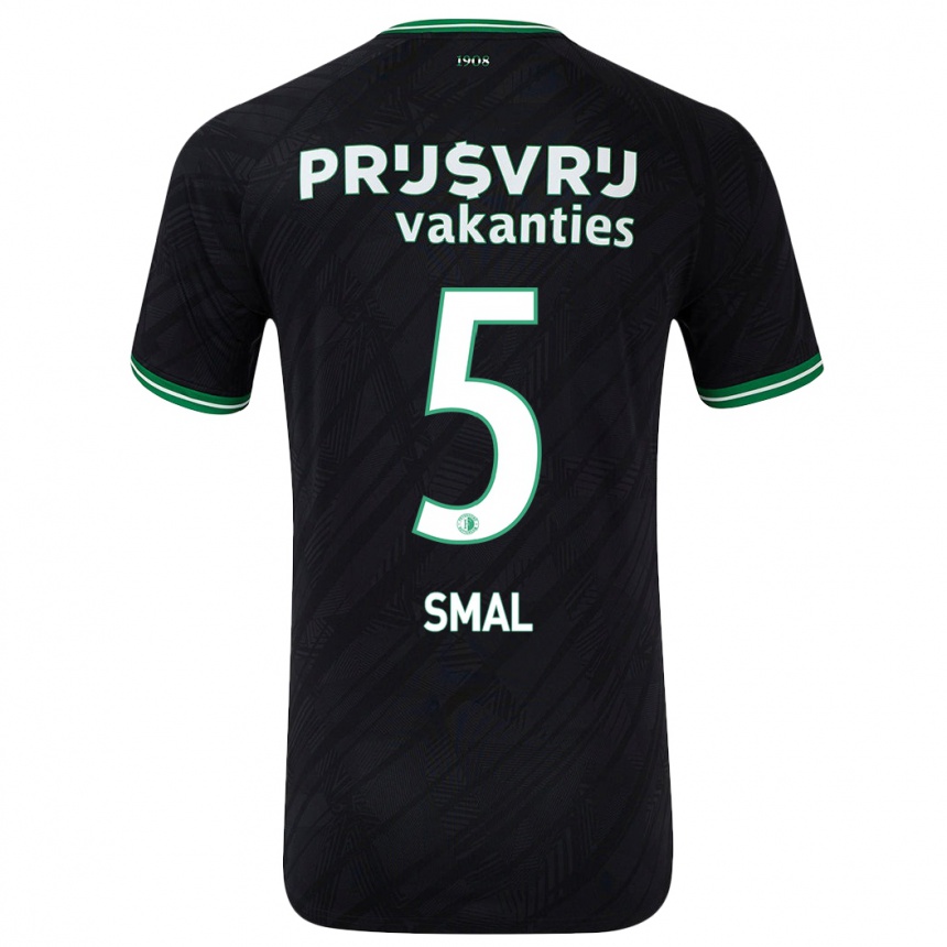 Niño Fútbol Camiseta Gijs Smal #5 Negro Verde 2ª Equipación 2024/25