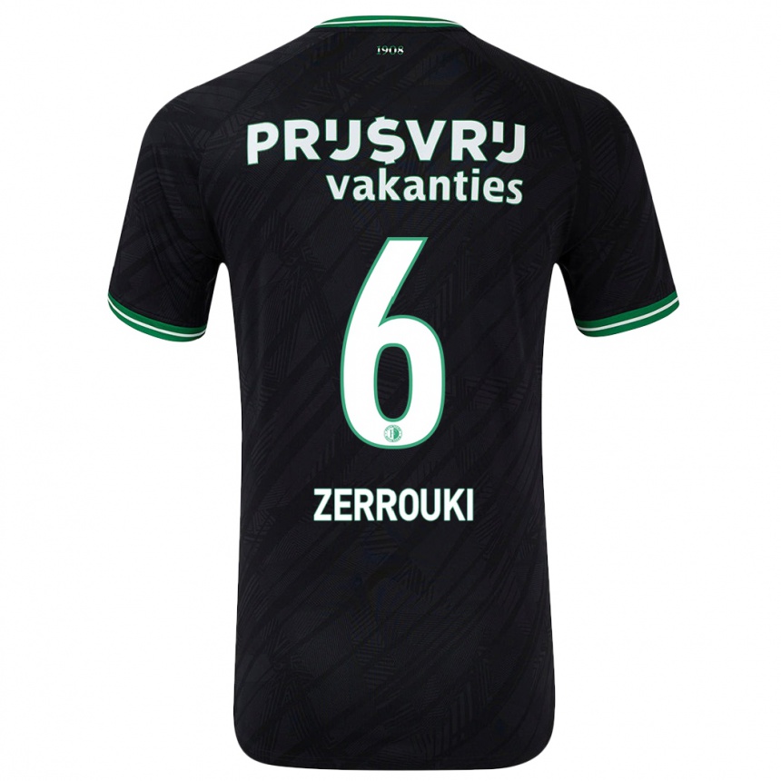 Niño Fútbol Camiseta Ramiz Zerrouki #6 Negro Verde 2ª Equipación 2024/25