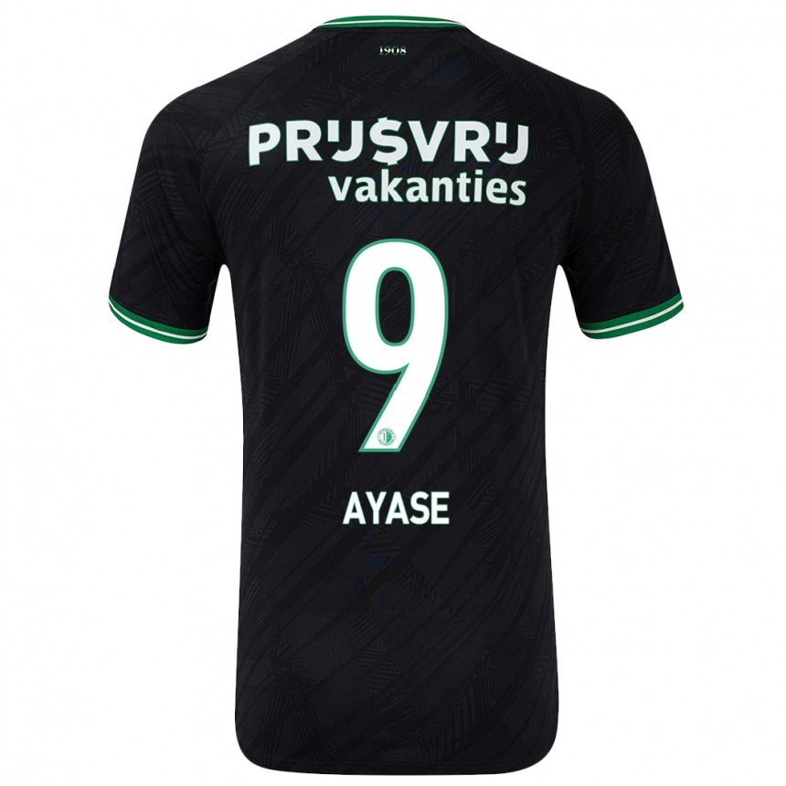 Niño Fútbol Camiseta Ayase Ueda #9 Negro Verde 2ª Equipación 2024/25