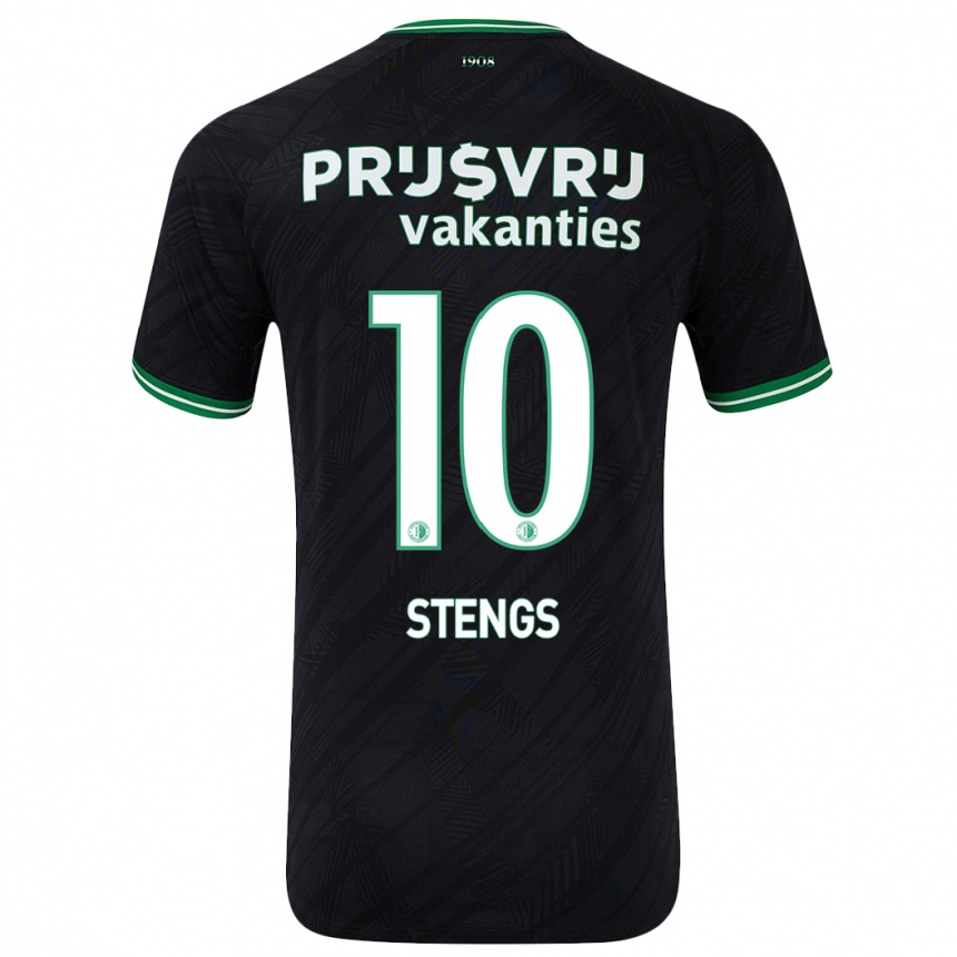 Niño Fútbol Camiseta Calvin Stengs #10 Negro Verde 2ª Equipación 2024/25