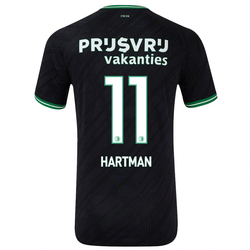 Niño Fútbol Camiseta Quilindschy Hartman #11 Negro Verde 2ª Equipación 2024/25