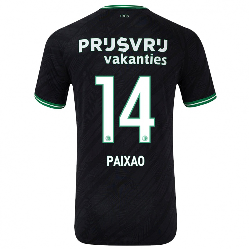 Niño Fútbol Camiseta Igor Paixão #14 Negro Verde 2ª Equipación 2024/25