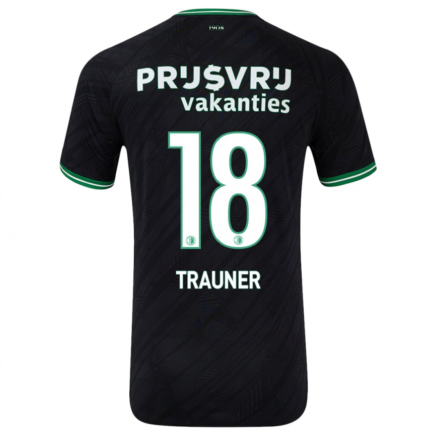 Niño Fútbol Camiseta Gernot Trauner #18 Negro Verde 2ª Equipación 2024/25