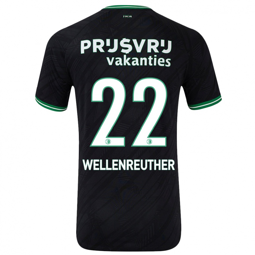 Niño Fútbol Camiseta Timon Wellenreuther #22 Negro Verde 2ª Equipación 2024/25