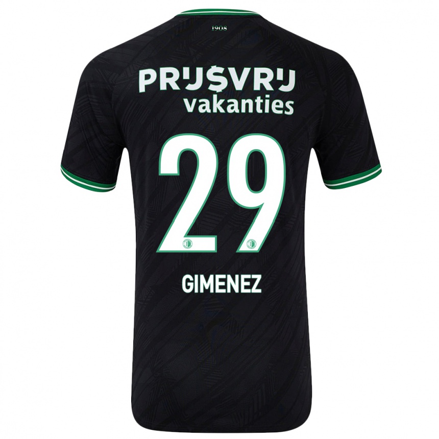 Niño Fútbol Camiseta Santiago Gimenez #29 Negro Verde 2ª Equipación 2024/25