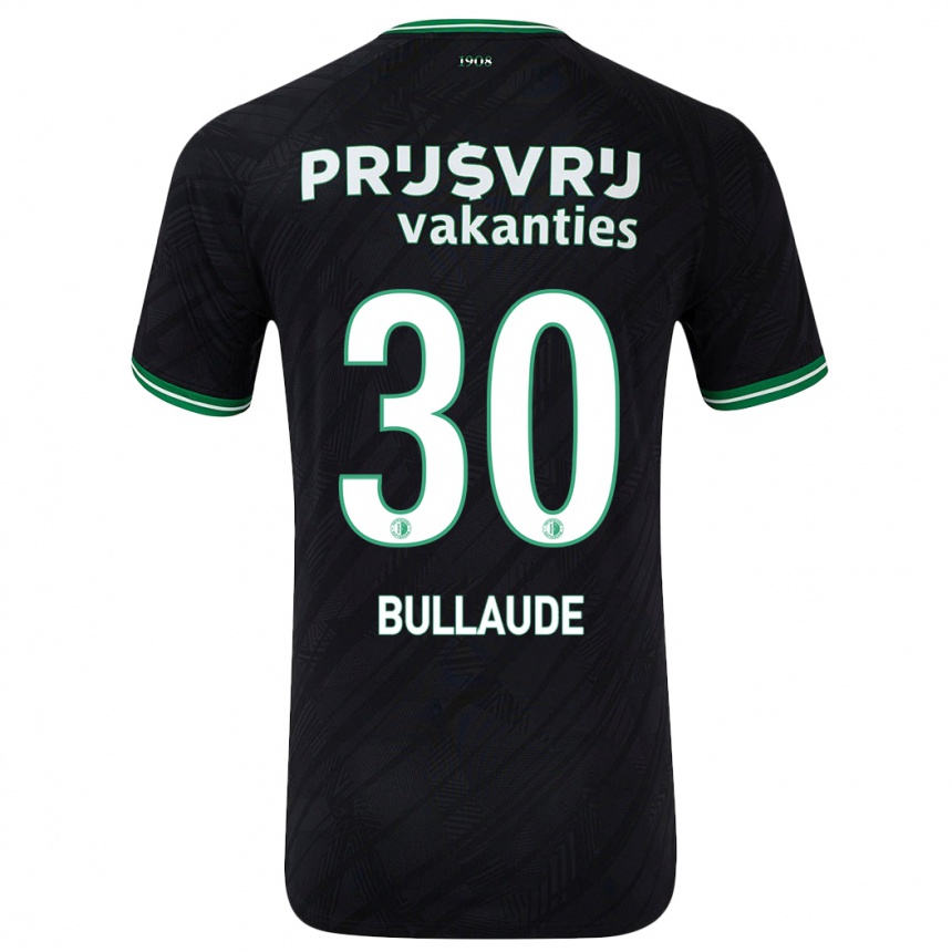 Niño Fútbol Camiseta Ezequiel Bullaude #30 Negro Verde 2ª Equipación 2024/25