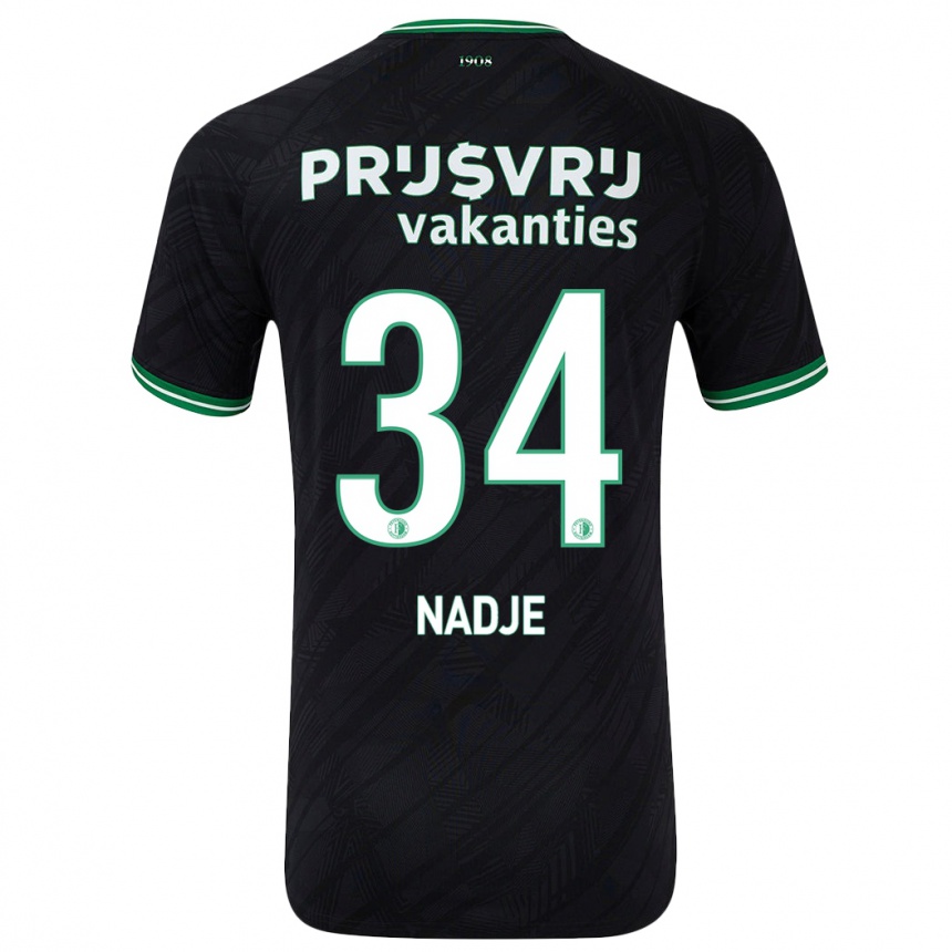 Niño Fútbol Camiseta Chris-Kévin Nadje #34 Negro Verde 2ª Equipación 2024/25