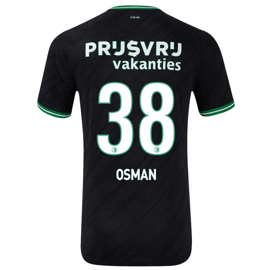 Niño Fútbol Camiseta Ibrahim Osman #38 Negro Verde 2ª Equipación 2024/25