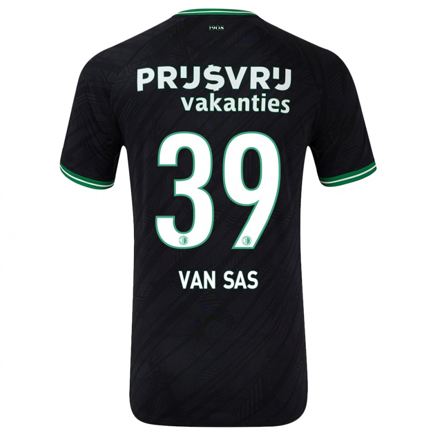 Niño Fútbol Camiseta Mikki Van Sas #39 Negro Verde 2ª Equipación 2024/25