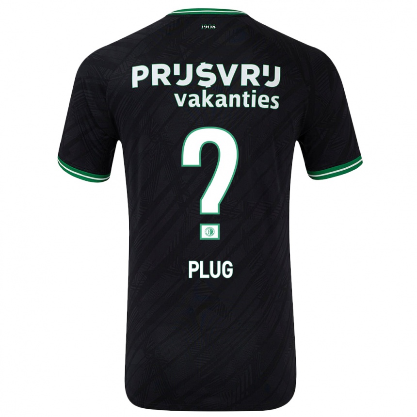 Niño Fútbol Camiseta Jan Plug #0 Negro Verde 2ª Equipación 2024/25