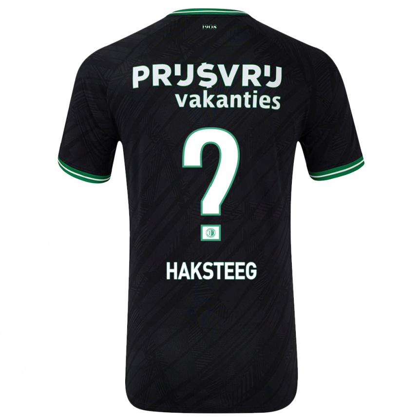 Niño Fútbol Camiseta Tim Haksteeg #0 Negro Verde 2ª Equipación 2024/25