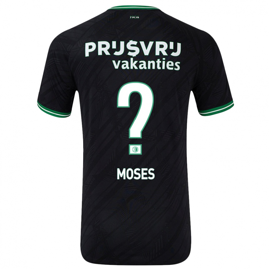 Niño Fútbol Camiseta Troy Moses #0 Negro Verde 2ª Equipación 2024/25