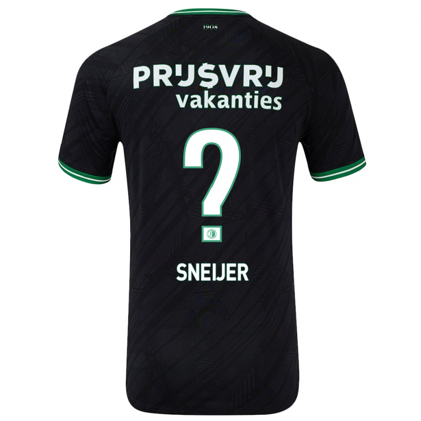 Niño Fútbol Camiseta Zino Sneijer #0 Negro Verde 2ª Equipación 2024/25