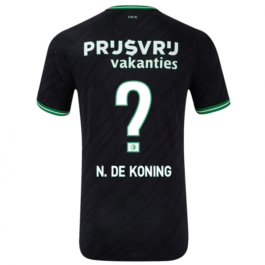 Niño Fútbol Camiseta Nick De Koning #0 Negro Verde 2ª Equipación 2024/25