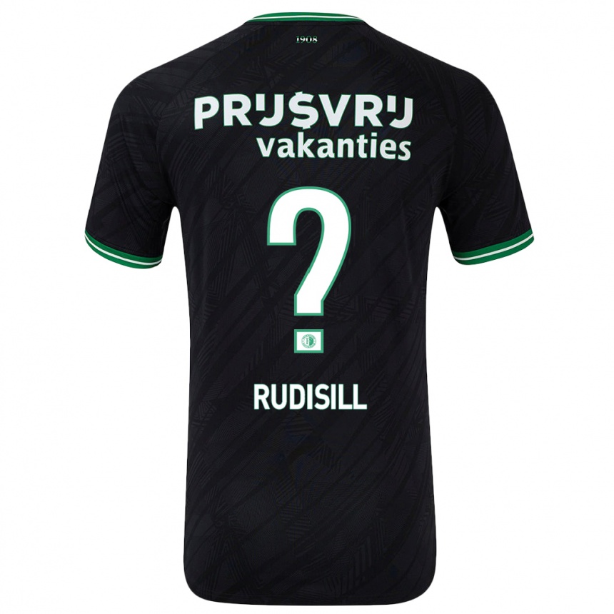 Niño Fútbol Camiseta Paulo Rudisill #0 Negro Verde 2ª Equipación 2024/25